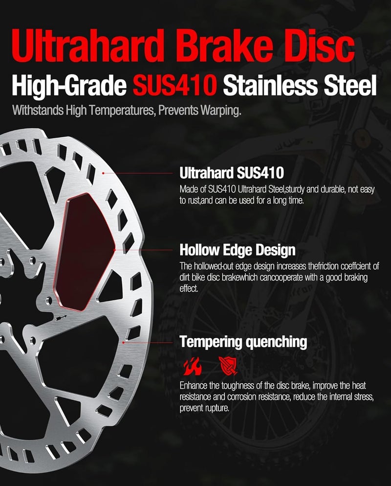 DriveXpwr Heavy-Duty 203 mm Thickened Stainless Steel Front&Rear Brake Disc Rotor for for Sur-Ron Light Bee LBX, Segway X160/X260 - Enhanced Cooling & Durability - Image 3